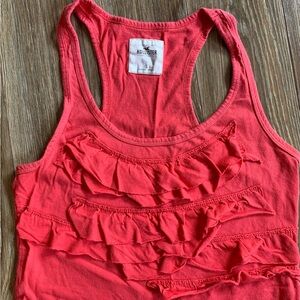Hollister Women's Light Red Ruffle Tank Top